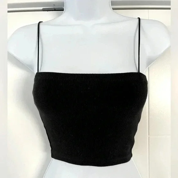 Zara/💰2 FOR $10💰Black ribbed crop top/ Size US S - Picture 5 of 9